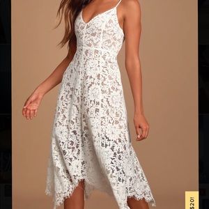 Lulus One Wish White Lace Dress